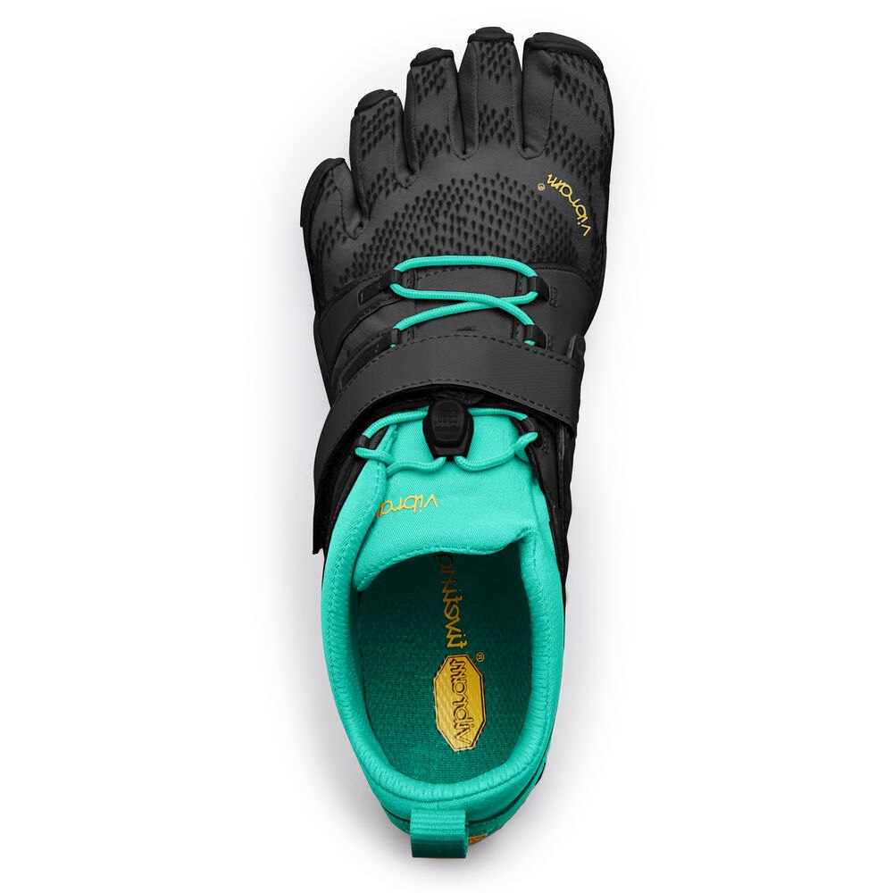 Vibram Five Fingers Womens Hiking Shoes - Black/Green - V-Train 2.0 - 87532-NDCG